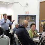 Kenai Mayor Brian Gabriel speaks at a joint work session at the Kenai Chamber of Commerce and Visitor Center on Monday, Oct. 11, 2021 in Kenai, Alaska. (Ashlyn OHara/Peninsula Clarion)