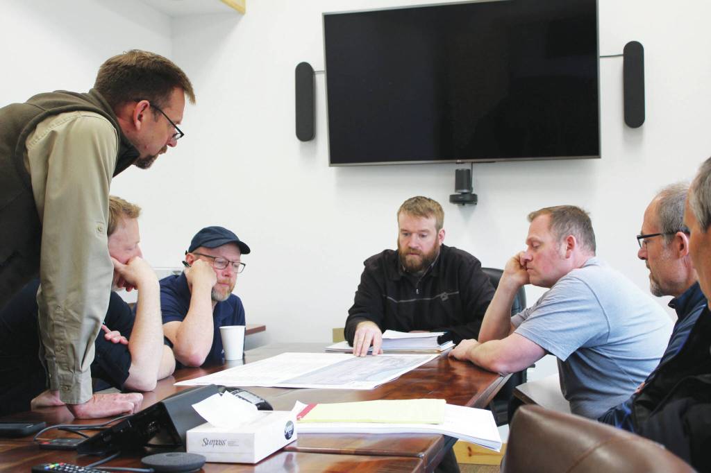 Kyle Kornelis speaks at a public meeting about the Runway 7-25 Rehabilitation Project on Tuesday, May 4, 2021 in Soldotna, Alaska. (Ashlyn OHara/Peninsula Clarion)