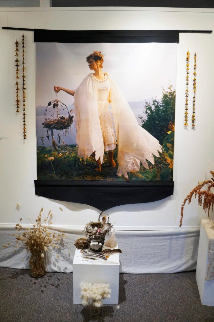 Carly Garays Air is one of the works in her The Art of Ancestor Veneration, on display through Oct. 30, 2021, at the Homer Council on the Arts in Homer, Alaska. (Photo by Michael Armstrong/Homer News)