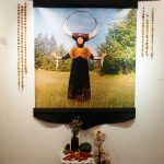 Carly Garays Earth is one of the works in her The Art of Ancestor Veneration, on display through Oct. 30, 2021, at the Homer Council on the Arts in Homer, Alaska. (Photo by Michael Armstrong/Homer News)