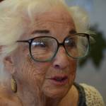 Rhoda Turinsky eats lunch at the Kenai Senior Center on Friday, Oct. 22, 2021. (Camille Botello/Peninsula Clarion)