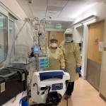 Nurses Melissa Pancoast and Kathi Edgell work shifts at the intesive care unit at Central Peninsula Hospital in Soldotna on Sept. 22. October was the deadliest month so far for COVID-19 deaths at CPH, with 11 of 30 deaths that have taken place at the hospital since the beginning of the pandemic. (Photo courtesy of Chief Nursing Officer Karen Scoggins)