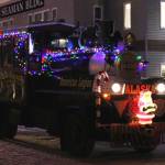 An American Legion float participates in the Christmas Comes to Kenai parade on Friday, Nov. 26, 2021 in Kenai, Alaska. (Ashlyn OHara/Peninsula Clarion)