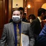 Rep. Chris Kurka, R-Wasilla, leaves the chambers of the Alaska House of Representatives on Friday, March 19, 2021, after an hour of delays concerning the wording on his mask. On Monday, Kurka announced he was running for governor in 2022. (Peter Segall / Juneau Empire)