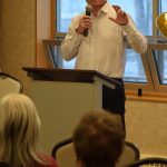 City Manager Paul Ostrander speaks at the Kenai Senior Centers 50th anniversary reception on Tuesday, Nov. 30, 2021 in Kenai, Alaska. (Camille Botello/Peninsula Clarion)