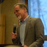 State Sen. Peter Micciche (R-Soldotna) speaks at the Kenai Senior Centers 50th anniversary reception on Tuesday, Nov. 30, 2021 in Kenai, Alaska. (Camille Botello/Peninsula Clarion)