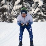 Soldotnas Josh Lynner tucks down the final hill on the 5-kilometer mass start classic course Saturday, Dec. 11, 2021, at Tsalteshi Trails just outside of Soldotna, Alaska. (Photo by Jeff Helminiak/Peninsula Clarion)