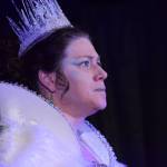 Amy Burton plays the White Witch during the Triumvirate Theatres rehearsal of The Chronicles of Narnia: The Lion, the Witch and the Wardrobe at Kenai Central High School on Tuesday, Dec. 14, 2021. (Camille Botello/Peninsula Clarion)