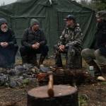 Keith Seville and Ash Naderhoff share the history they learned from Jeff Davis  in the 1700s, Portlock was abandoned, resettled, and then abandoned again. Is history just repeating itself? (Courtesy Photo by Daniel Lennon/Discovery+)