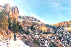 Patrick Lewis hikes out of the Grand Canyon on a recent five-day trip to the National Park. (Photo by Kat Sorensen)