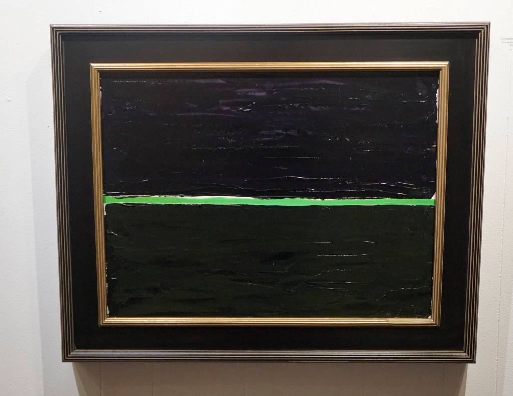 Compassion Fatigue is one of the paintings in Dr. Sami Alis exhibit, The Mind of a Healthcare Worker During the COVID-19 Pandemic, showing in January 2022 at the Homer Council on the Arts in Homer, Alaska. (Photo by Michael Armstrong/Homer News)