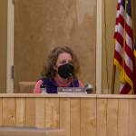 Homer City Council member Rachel Lord discusses her concerns with funding the Alaska Small Business Development Center Homer Business Advisory position during the Jan. 10 council meeting. (Photo by Sarah Knapp/Homer News)