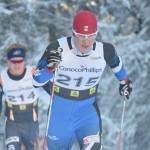 Karl Danielson, a 2018 graduate of Kenai Central, races to victory in the Under-18 and over men's 10-kilometer interval start classic at Besh Cup 4 on Sunday, Jan. 16, 2022, at Tsalteshi Trails just outside of Soldotna, Alaska. The Besh Cup races are mostly used to select skiers for Junior Nationals, but also give younger and older skiers a chance for top-notch racing. It took over 50 volunteers to put together the two days of races, which had over 200 skiers each day.