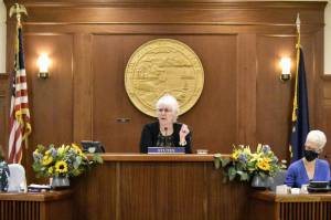 Peter Segall / Juneau Empire
House Speaker Louise Stutes, R-Kodiak, gave a stern warning about decorum to members of the Alaska House of Representatives on the first day of the legislative session on Tuesday, Jan 18, 2022. Last year the Legislature was so divided it took a full regular session and four special sessions before work was completed.