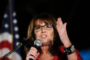 In this Sept. 21, 2017, file photo, former vice presidential candidate Sarah Palin speaks at a rally in Montgomery, Ala. Palin is on the verge of making new headlines in a legal battle with The New York Times. A defamation lawsuit against the Times, brought by the brash former Alaska governor in 2017, is set to go to trial starting Monday, Jan. 24, 2022 in federal court in Manhattan. (AP Photo/Brynn Anderson, File)