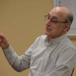 Joe Rizzo, Triumvirate Theatre executive director, testifies at the Kenai City Council on Wednesday, Jan. 19, 2022 in Kenai, Alaska. (Camille Botello/Peninsula Clarion)