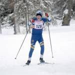Homers Jody Goodrich skates to seventh in the varsity race at the Kardinal Klassic at Kenai Golf Course on Friday, Jan. 28, 2022, in Kenai, Alaska. (Photo by Jeff Helminiak/Peninsula Clarion)