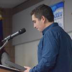 Justin Ruffridge accepts the Soldotna Chamber of Commerces person of the year award for his pandemic response work at Soldotna Professional Pharmacy.