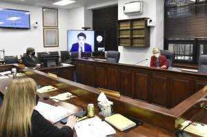 Peter Segall / Juneau Empire
Members of the House Committee of Military and Veterans Affairs heard testimony on Thursday, Feb. 10, 2022, on the far-right militia group the Oath Keepers amid public pressure to take disciplinary action against Rep. David Eastman, R-Wasilla, who is a member of the group.