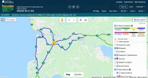 Alaska's 511 app shows travel on central peninsula roads to be "difficult" as of 6:50 p.m. on Monday, Feb. 21, 2022. (Screenshot)