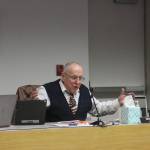 Soldotna City Council member Dave Carey speaks during a meeting of the Soldotna City Council on Wednesday, Feb. 23, 2022 in Soldotna, Alaska. (Ashlyn OHara/Peninsula Clarion)