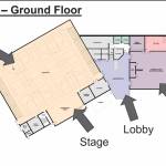 This plan prepared by Stantec shows one option for a proposed community center to go on the site of the Homer Education and Recreation Complex. A second floor would include an indoor track. Stantec staff presented the plans at the Homer City Council meeting on Monday, Feb. 28, 2022, at the Cowles Council Chambers, Homer City Hall, Homer, Alaska. (Screen capture/Stantec)