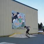 Photo by Michael Armstrong/Homer News
A group of young people try out the thawed skate park on Monday, Feb. 28, at the Homer Education and Recreation Complex in Homer. The Homer City Council met Monday and heard a report by Stantec staff on a proposed design for a new community center to go on the HERC site. The design includes a skate park.