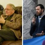 Peter Segall / Juneau Empire 
Alaska Sen. Tom Begich, left, and Rep. Zack Fields, right, both Anchorage Democrats, joined a news conference Thursday to talk up President Joe Bidens agenda in Alaska.