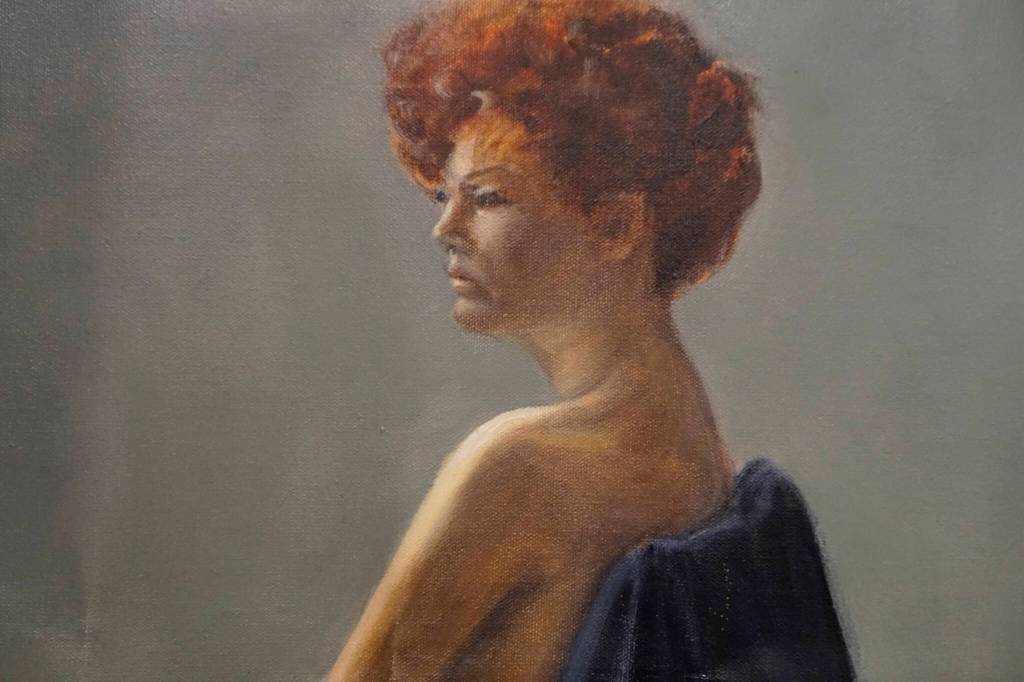 Selected Works and Sketches by Gaye Wolfe, showing at the Homer Council on the Arts through March, has several nude sketches and paintings, such as a cropped view of this painting. (Photo by Michael Armstrong/Homer News)