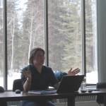 Kenai Peninsula Borough Land Management Agent Dakota Truitt presents information about the boroughs new timber sale and reforestation project at the Donald E. Gilman Kenai River Center on Tuesday, March 22, 2022, in Soldotna, Alaska. (Ashlyn OHara/Penisula Clarion)