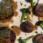 Salisbury steak, a classic of American cuisine, is served with mushrooms and broccoli. (Photo by Tressa Dale/Peninsula Clarion)