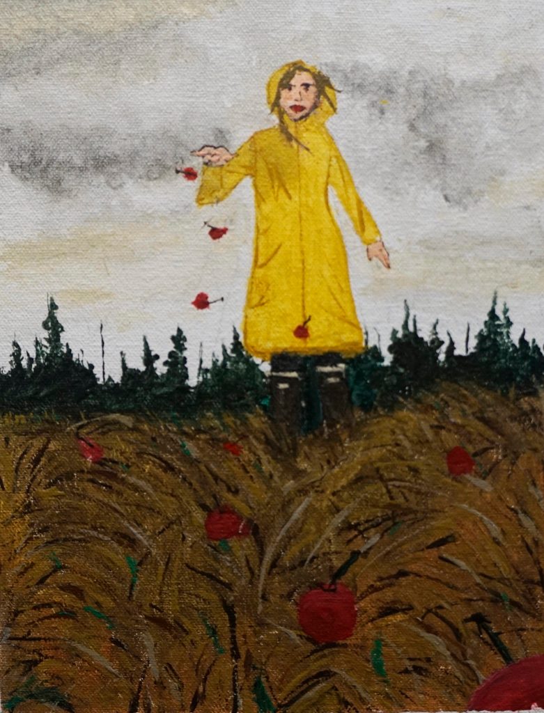 Grade 9 Homer High School student Daisy Walkers acrylic painting. (Photo by Michael Armstrong/Homer News)