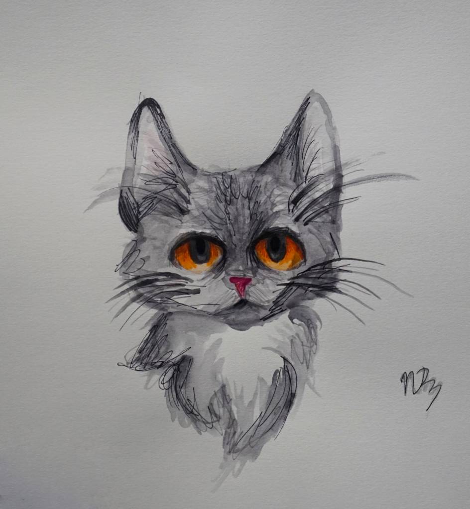 Grade 6 Voznesenka School student Nionilla Reutovs Feline Friend. (Photo by Michael Armstrong/Homer News)