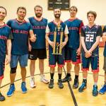 Ellis Auto won the A League championship Friday in Kenai. From left to right are Nate Gerke, Miles Jorgensen, Kyle Kornelis, Casey Ellis, Erik Lehmann, Noah Litke and Mike Miller. (Photo courtesy of Vaughn Johnson)