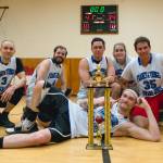 Frames and Things won the B League championship Friday in Kenai. From left to right are Andrew Tuttle, Jack Hester, Nathan Curren, Becca Satathite, Phil Smith, Brian Erwin and Garrett Feller. (Photo courtesy of Vaughn Johnson)