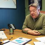 Kenai Peninsula Economic Development District Executive Director Tim Dillon sits in his office on Thursday, Sept. 30, 2021, north of Kenai, Alaska. (Ashlyn OHara/Peninsula Clarion)