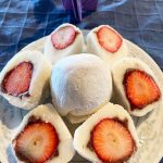 Strawberries and red bean paste fill these delicate mochi desserts. (Photo by Tressa Dale/Peninsula Clarion)