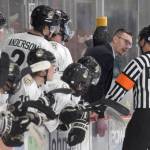Taylor Shaw coaches against the Minnesota Magicians on Saturday, April 9, 2022, at the Soldotna Regional Sports Complex in Soldotna, Alaska. Shaw was elevated from interim head coach to head coach by the Kenai River Brown Bears on Thursday, April 28, 2022. (Photo by Jeff Helminiak/Peninsula Clarion)