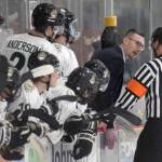Taylor Shaw coaches against the Minnesota Magicians on Saturday, April 9, 2022, at the Soldotna Regional Sports Complex in Soldotna, Alaska. Shaw was elevated from interim head coach to head coach by the Kenai River Brown Bears on Thursday, April 28, 2022. (Photo by Jeff Helminiak/Peninsula Clarion)