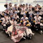 The Alaska Blades Under-14 AAA team celebrates after winning the CCM Chi-Town Shuffle from April 22 to 24, 2022, in Chicago. (Photo provided)