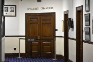 Peter Segall / Juneau Empire
Members of the House Majority Coalition spent most of Friday, May 13, 2022, in caucus meetings at the Alaska State Capitol, discussing how to proceed with a large budget bill some have called irresponsible. With a thin majority in the House of Representatives, theres a possibility the budget could pass.