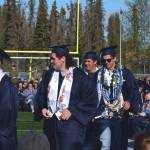 Graduates prepare to receive their diplomas at Soldotna High Schools commencement ceremony on Wednesday, May 18, 2022, in Soldotna, Alaska. (Ashlyn OHara/Peninsula Clarion)