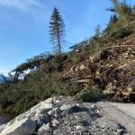 A landslide blocks Lowell Point Road in Seward, Alaska, on Sunday, May 8, 2022. (Photo courtesy City of Seward)