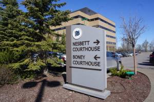 The Boney Courthouse in downtown Anchorage, across the street from the larger Nesbett Courthouse, holds the Alaska Supreme Court chambers. (Photo by Yereth Rosen/Alaska Beacon)