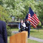 People participate in the Memorial Day ceremony at Leif Hansen Memorial Park in Kenai, Alaska, on Monday, May 30, 2022. (Camille Botello/Peninsula Clarion)