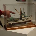 Thor Evenson gets an early look at his exibition at the Kenai Art Center on Tuesday, May 31, 2022. (Camille Botello/Peninsula Clarion)