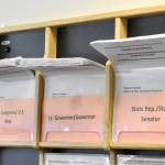 Forms to run for state office are available at the Alaska Division of Elections' offices in Juneau on Wednesday, June 1, 2022, the deadline for potential candidates to file. The state's new voting system has led to a large number of Alaskans running for office this year. (Peter Segall / Juneau Empire)