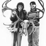 Photo provided by Marcia Grainge King 
Marcia and Mary Alice Grainge pose in 1980 with a pair of caribou antlers they found in 1972. The sisters dug the antlers from deep snow and detached them from a dead caribou.