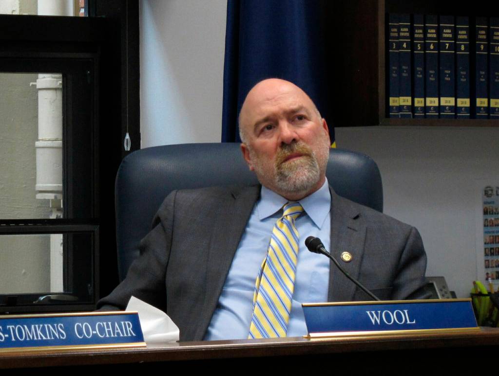 Alaska state Rep. Adam Wool, listens to testimony given by phone on the nomination of Amanda Price to be state Public Safety commissioner on Thursday, April 11, 2019, in Juneau, Alaska. Voters are facing an unusual election, with 48 candidates running to succeed the man who held the states only U.S. House seat for 49 years. While some of the candidates in the June 11 special primary have name recognition, many are relative unknowns or political novices. (AP Photo/Becky Bohrer, File)