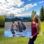 Photo provided 
Tarryn Zerbinos shows one of her paintings to be displayed in June at Grace Ridge Brewing.